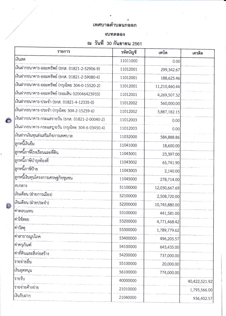 รายงานทางการเงิน